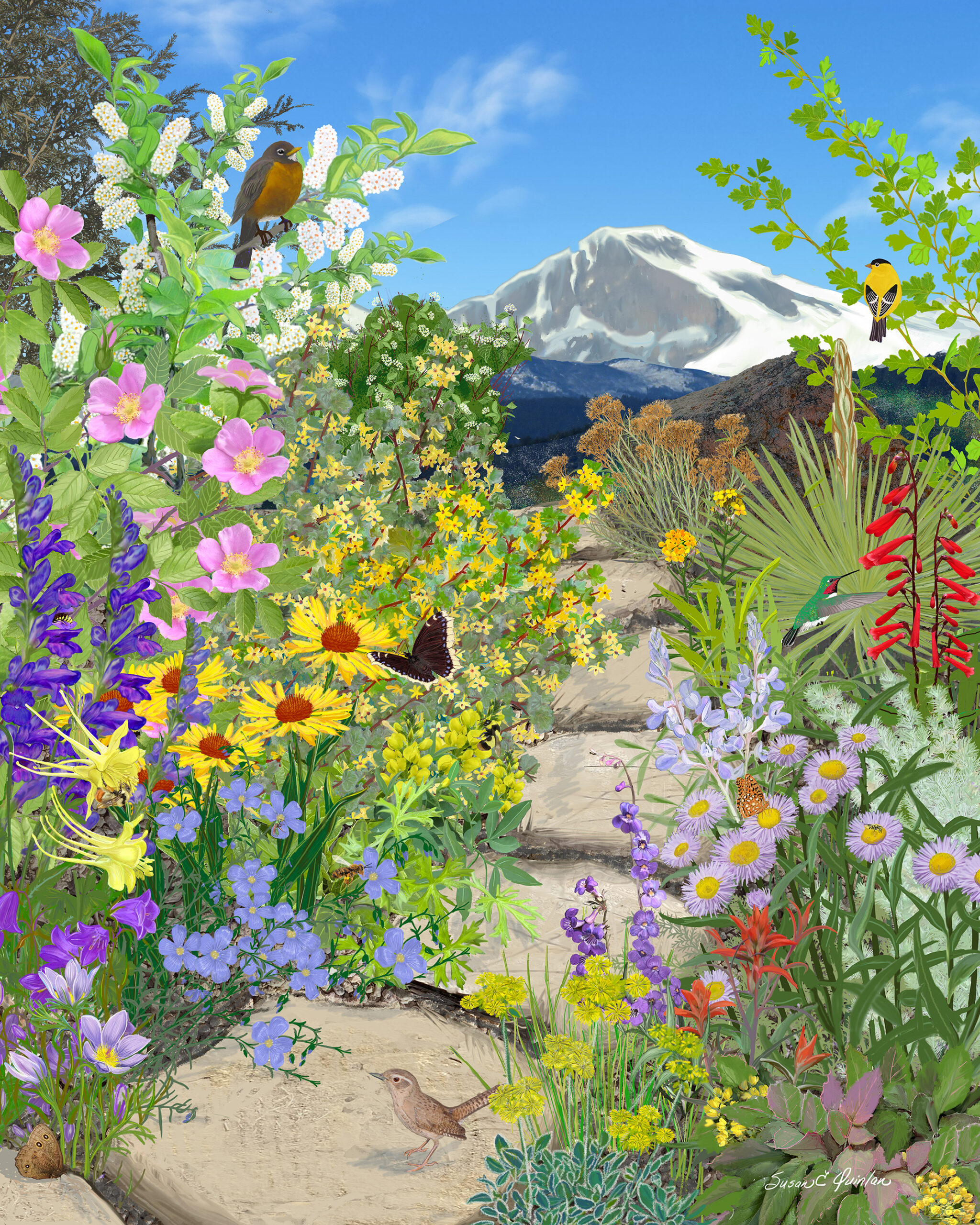 Spring Panel of Through the Seasons Artwork