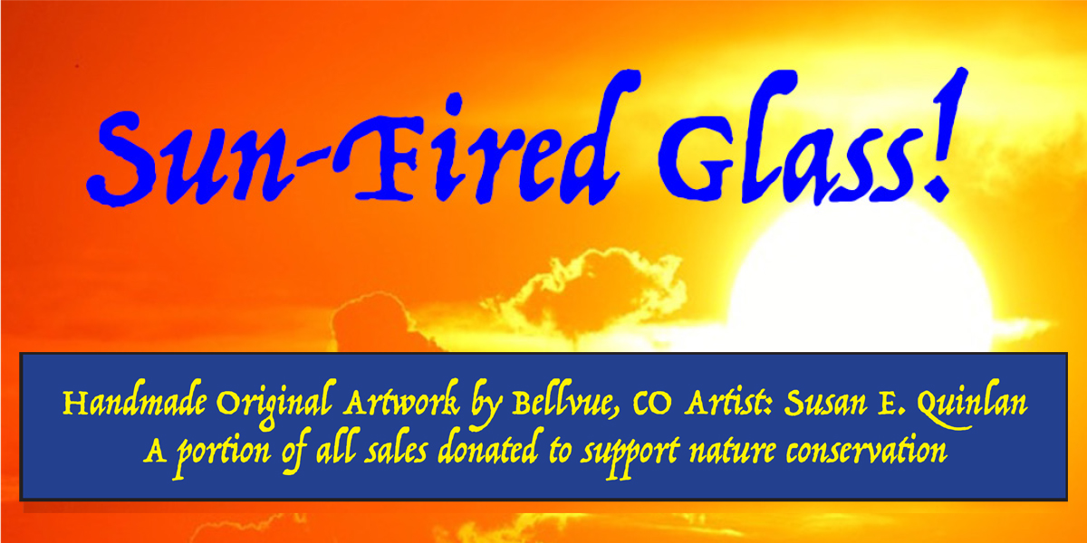 Sunrise behind Sun-Fired Glass wording